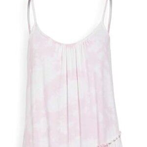 SUNDRY Women's Asymmetrical Tiered Dress, Flamingo, Pink, Print, S